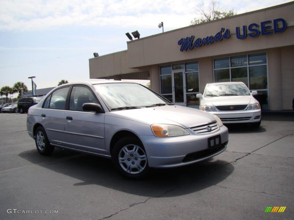 2001 Civic LX Sedan - Satin Silver Metallic / Gray photo #24