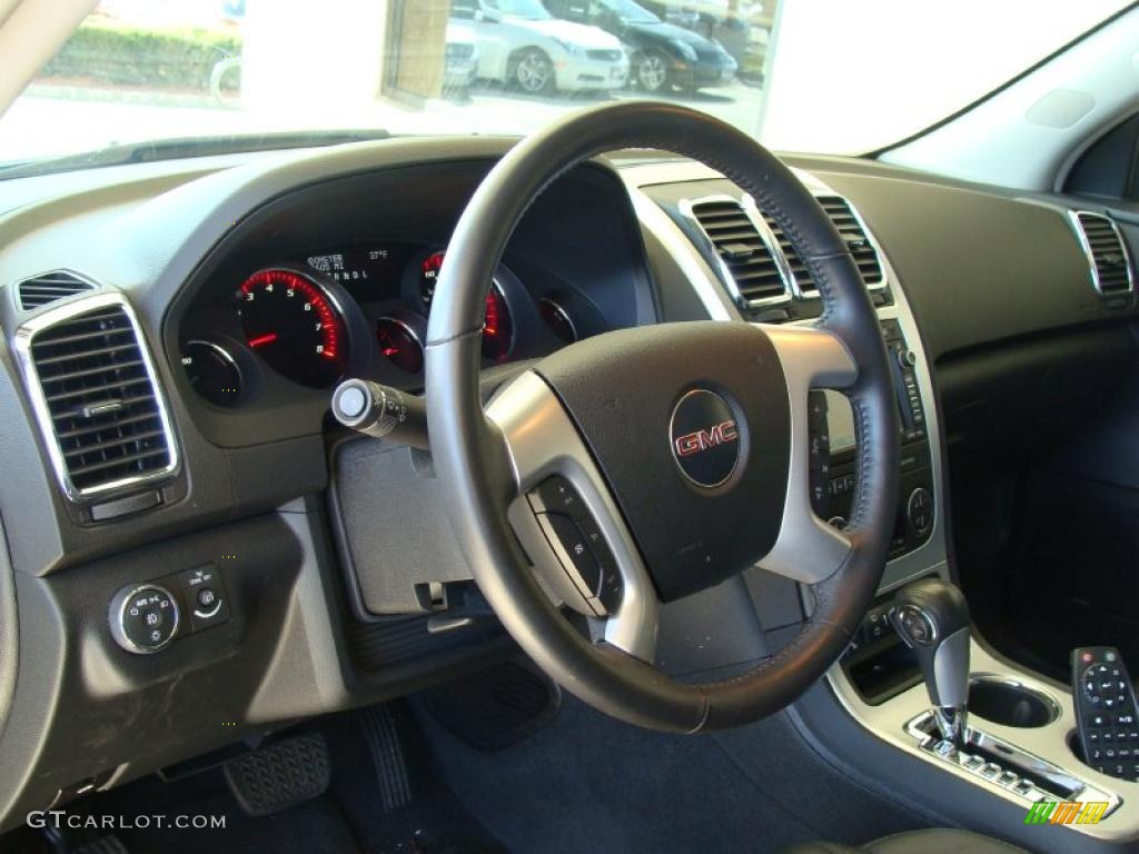 2009 GMC Acadia SLT AWD Ebony Steering Wheel Photo #47345867