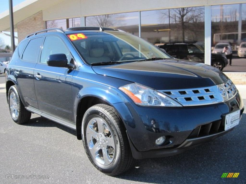 2004 Murano SL AWD - Midnight Blue Pearl / Cafe Latte photo #2