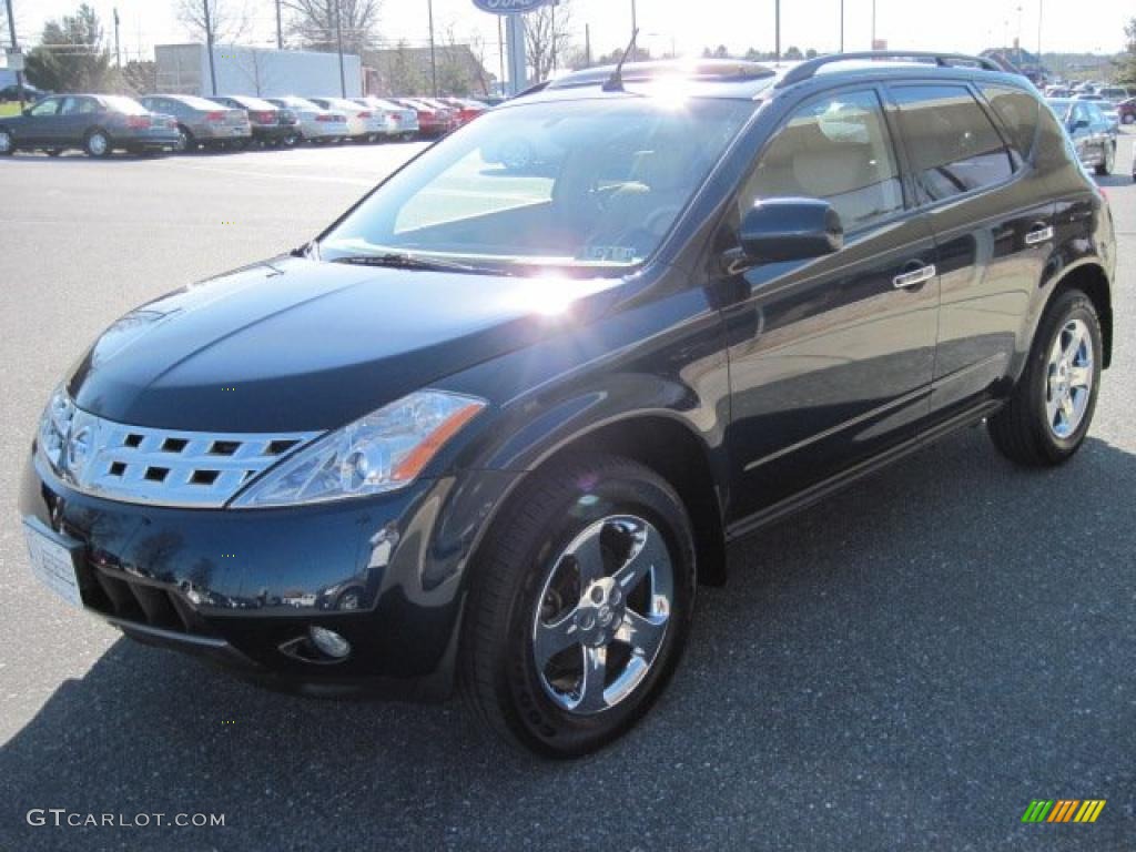 2004 Murano SL AWD - Midnight Blue Pearl / Cafe Latte photo #3