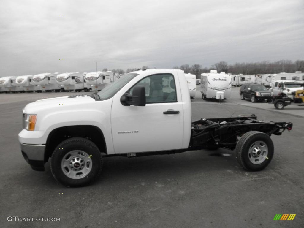 Summit White 2011 GMC Sierra 2500HD Work Truck Regular Cab Chassis Exterior Photo #47346356