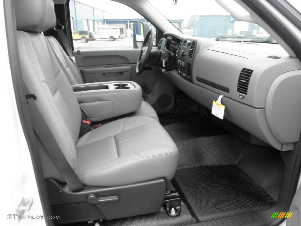 Dark Titanium Interior 2011 GMC Sierra 2500HD Work Truck Regular Cab Chassis Photo #47346491