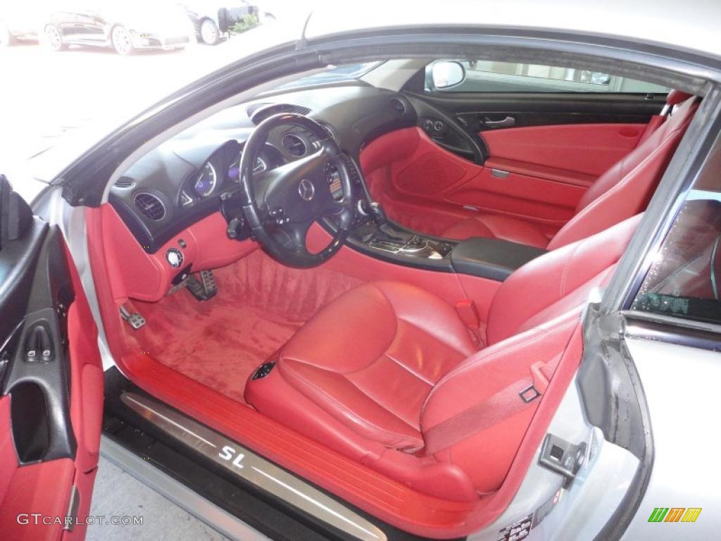 Berry Red Interior 2003 Mercedes-Benz SL 500 Roadster Photo #47348333