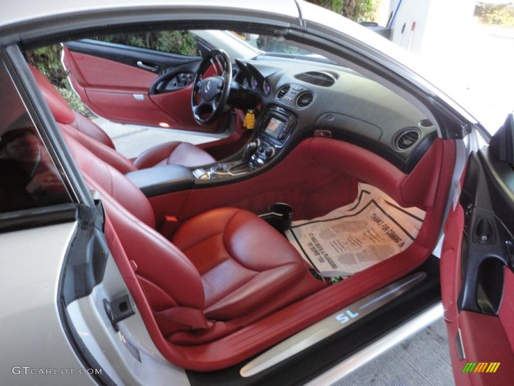 Berry Red Interior 2003 Mercedes-Benz SL 500 Roadster Photo #47348342