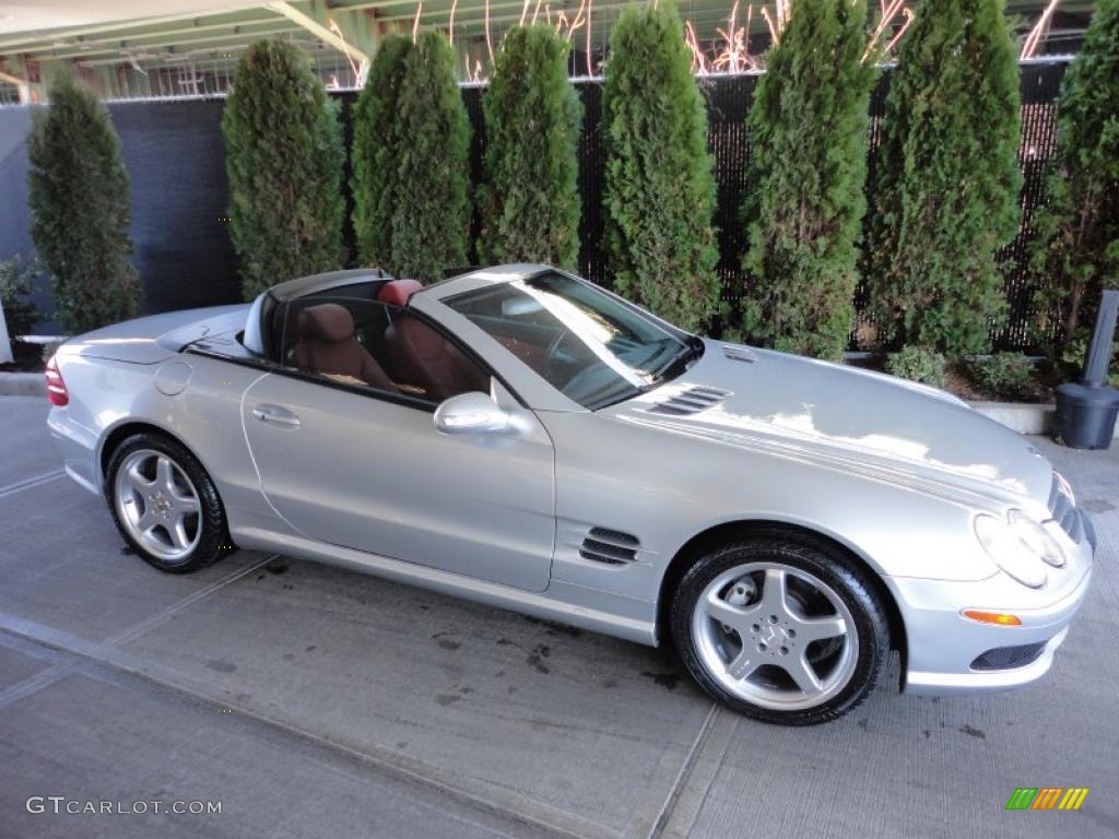 Brilliant Silver Metallic 2003 Mercedes-Benz SL 500 Roadster Exterior Photo #47348366