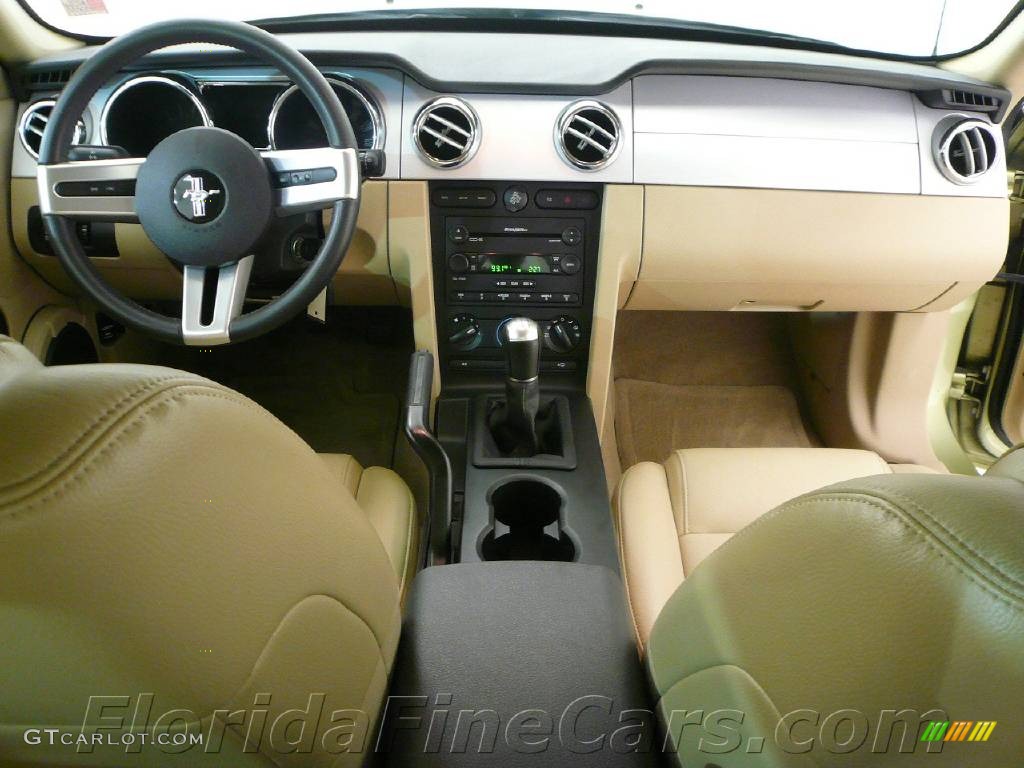 2006 Mustang V6 Premium Coupe - Legend Lime Metallic / Light Parchment photo #15