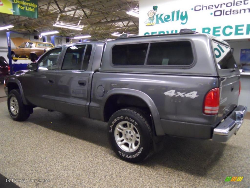 2003 Dakota SLT Quad Cab 4x4 - Graphite Metallic / Dark Slate Gray photo #3