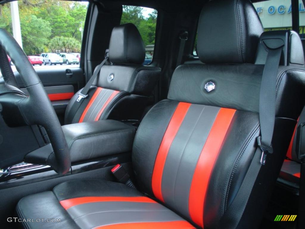 Black/Medium Flint/Red Interior 2006 Ford F150 Harley-Davidson SuperCab 4x4 Photo #47353259