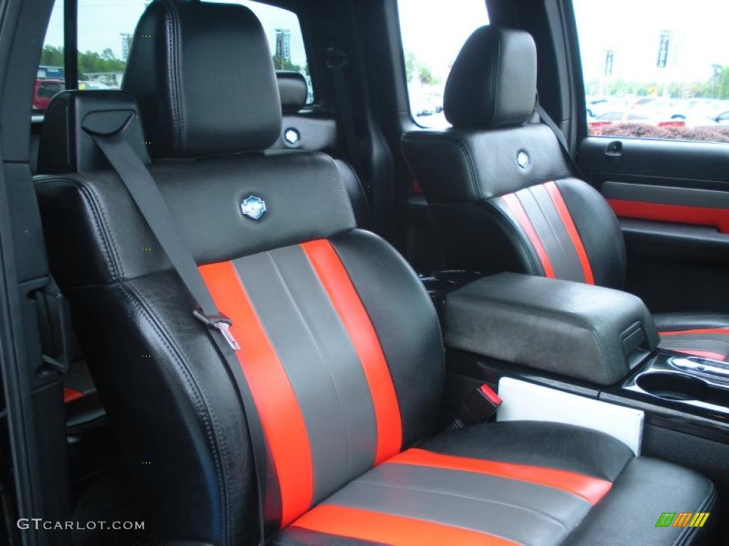 Black/Medium Flint/Red Interior 2006 Ford F150 Harley-Davidson SuperCab 4x4 Photo #47353322