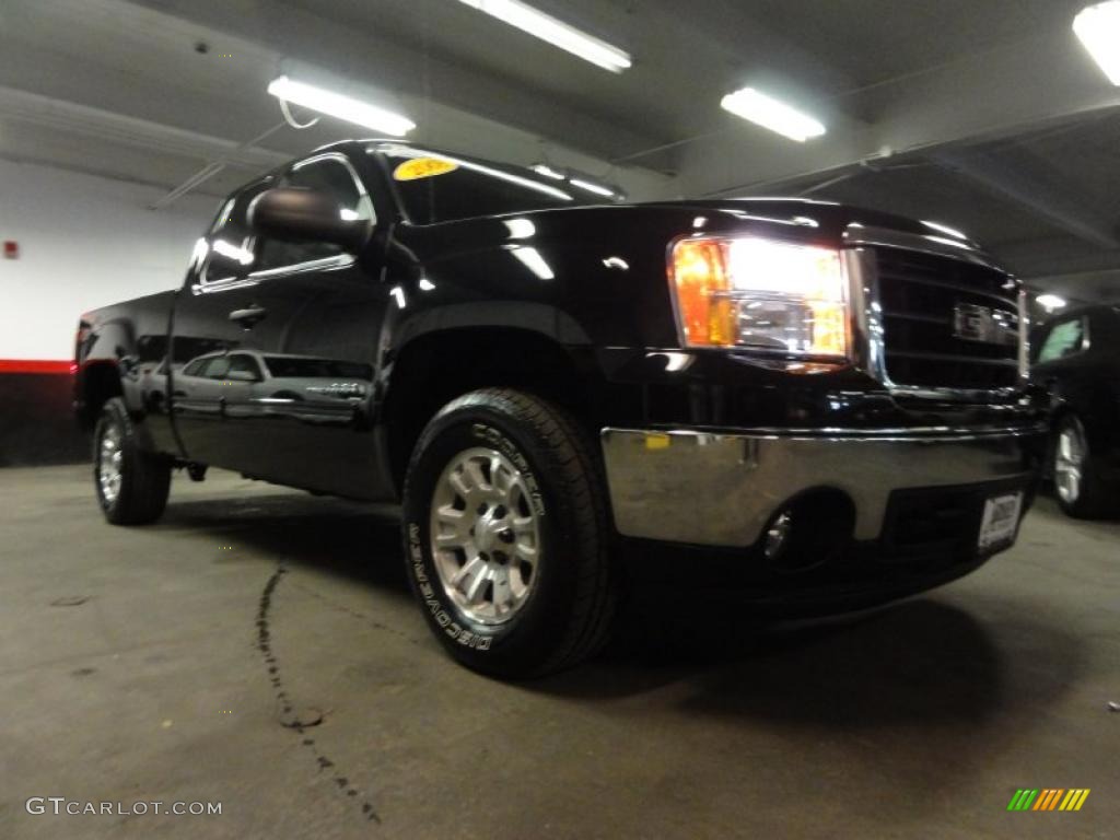 2008 Sierra 1500 SLE Extended Cab 4x4 - Onyx Black / Ebony photo #5