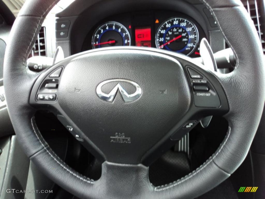 2008 Infiniti G 37 S Sport Coupe Graphite Steering Wheel Photo #47357816
