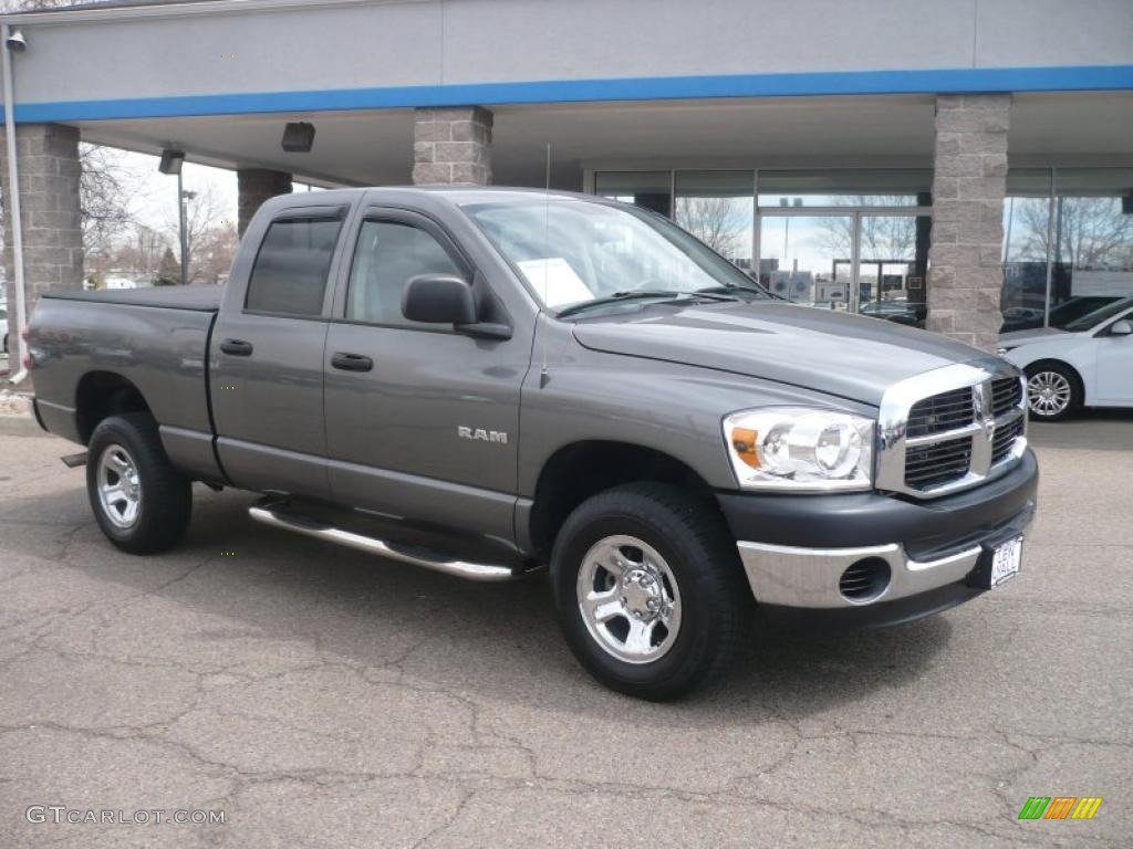 2008 Ram 1500 ST Quad Cab 4x4 - Mineral Gray Metallic / Medium Slate Gray photo #1