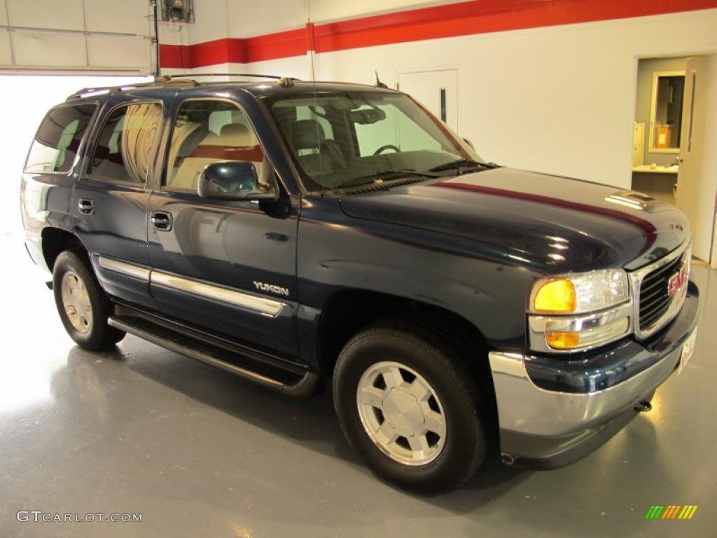 2005 Yukon SLT - Blue Green Crystal / Pewter/Dark Pewter photo #5