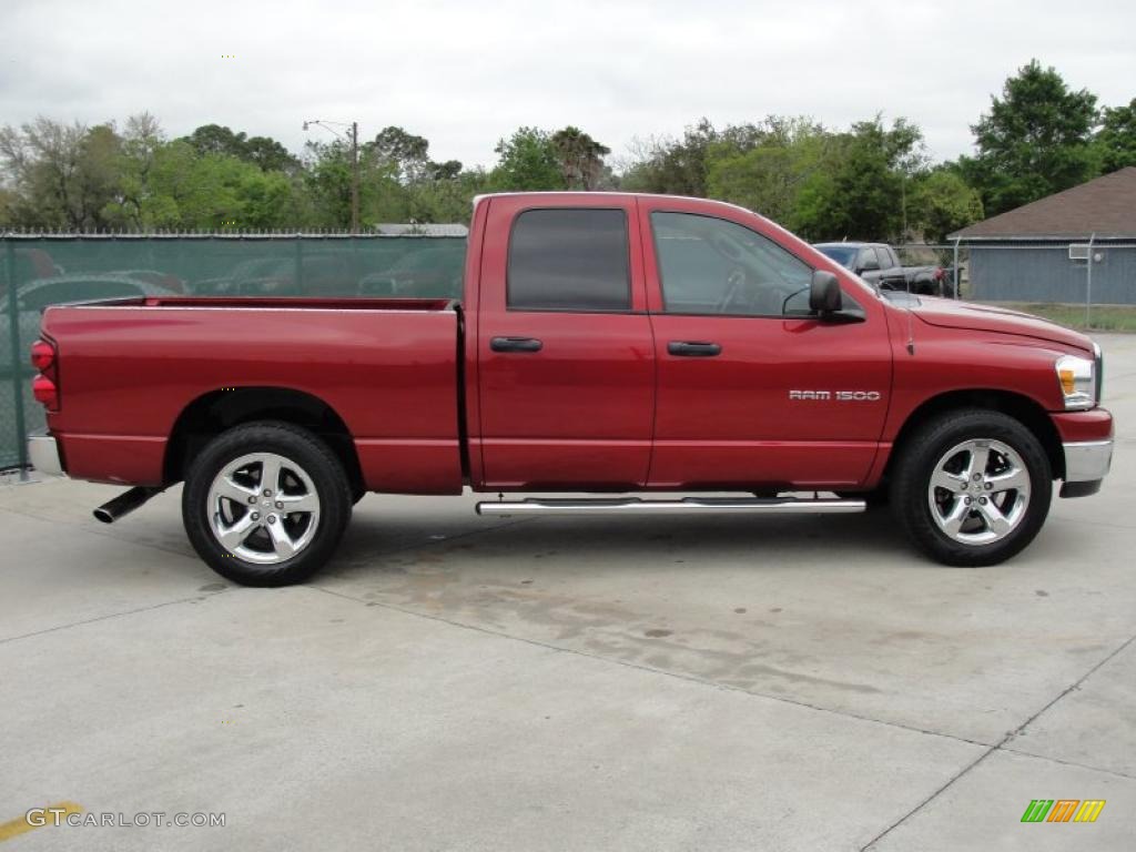 2007 Ram 1500 Lone Star Edition Quad Cab - Inferno Red Crystal Pearl / Medium Slate Gray photo #2