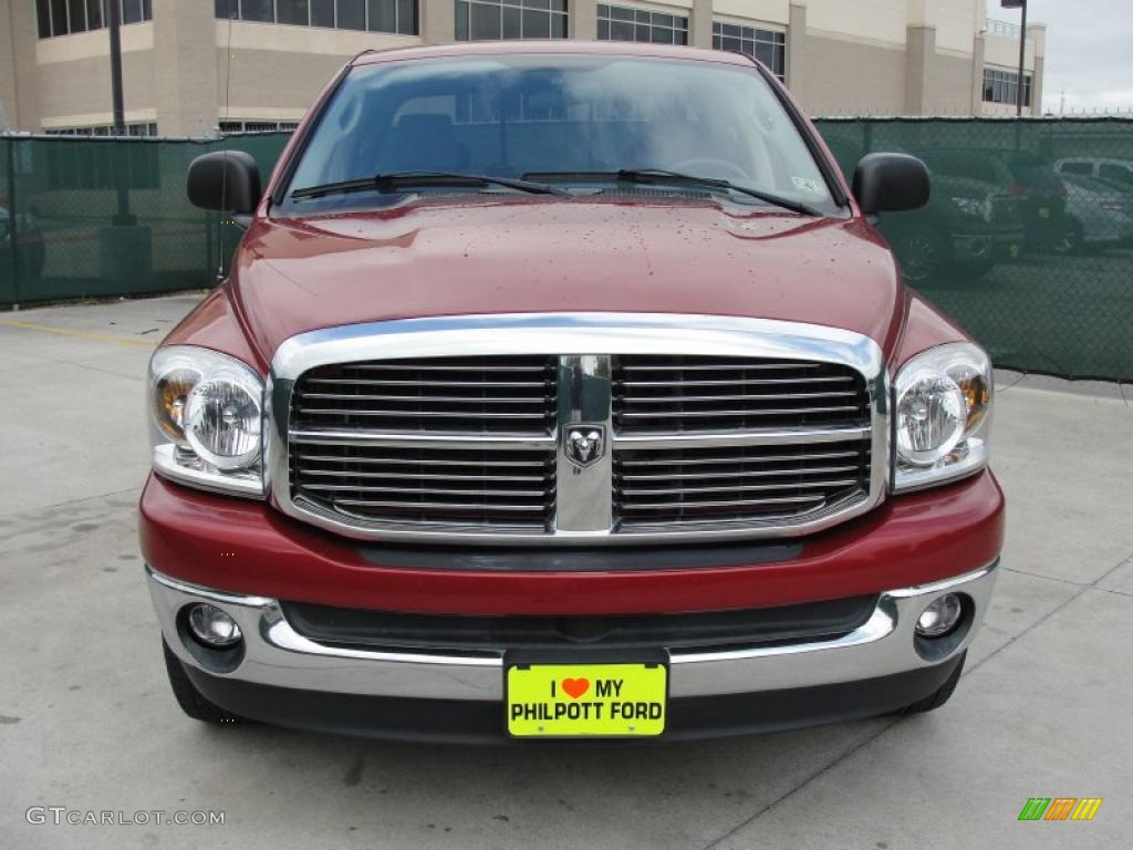 2007 Ram 1500 Lone Star Edition Quad Cab - Inferno Red Crystal Pearl / Medium Slate Gray photo #8