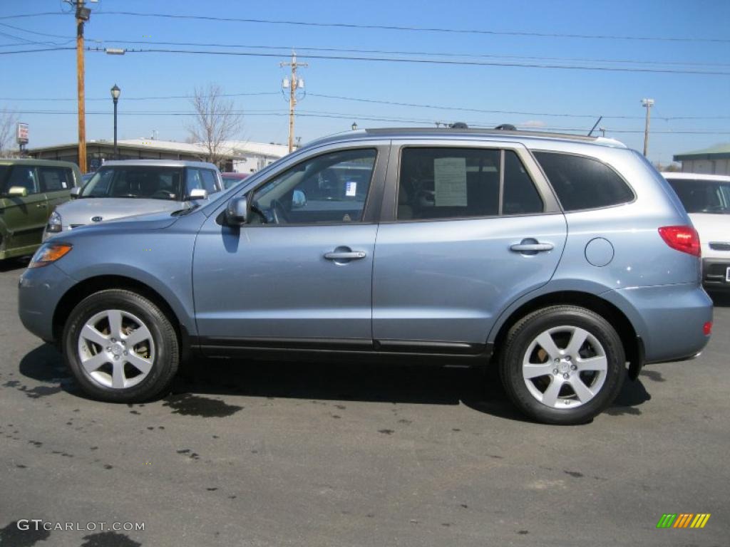 Silver Blue 2009 Hyundai Santa Fe SE Exterior Photo #47366975