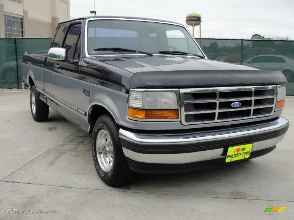 1995 F150 XLT Extended Cab - Medium Lapis Metallic / Blue photo #1