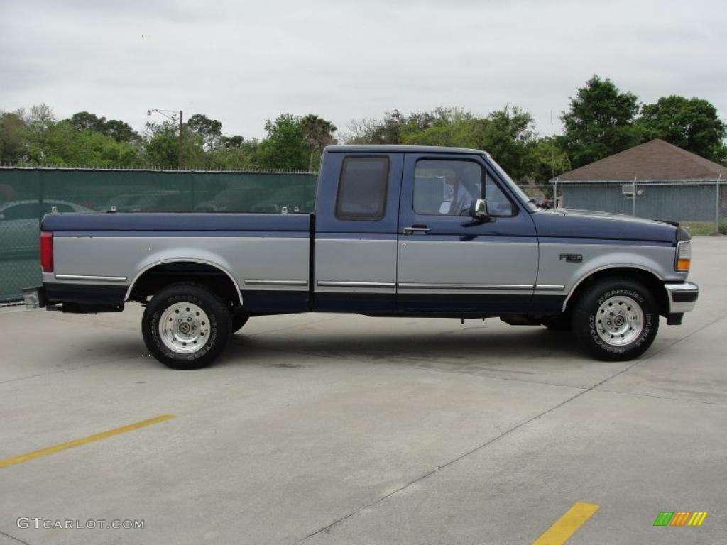 Medium Lapis Metallic 1995 Ford F150 XLT Extended Cab Exterior Photo #47367518