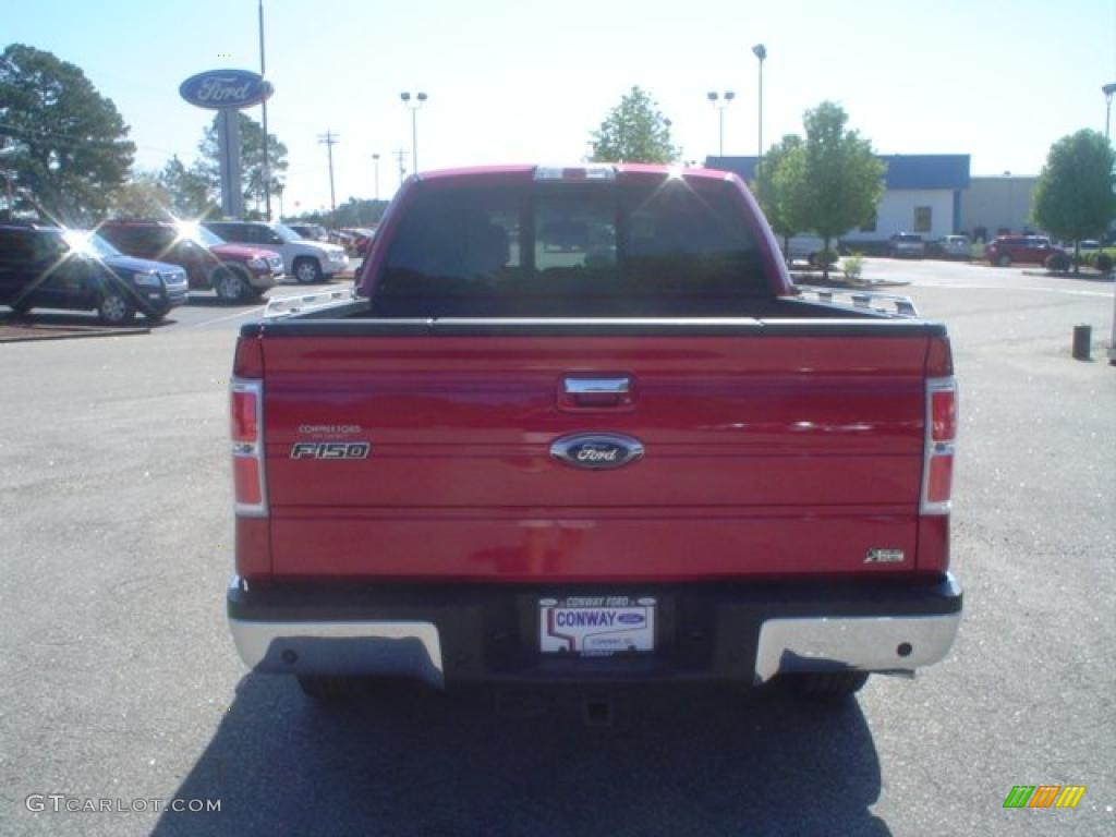 2010 F150 Lariat SuperCrew - Red Candy Metallic / Tan photo #6