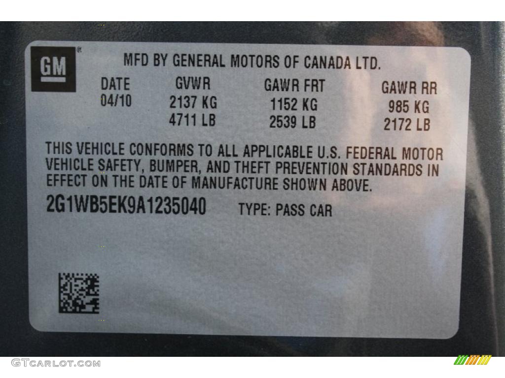 2010 Impala LT - Cyber Gray Metallic / Ebony photo #21