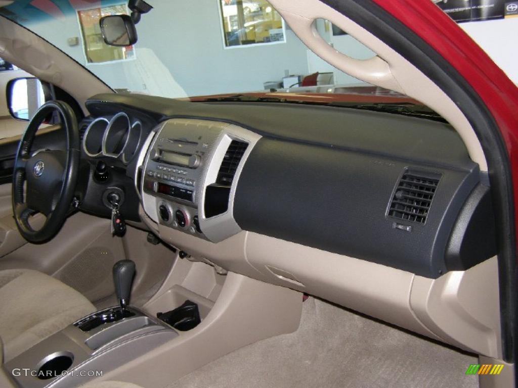 2008 Toyota Tacoma V6 PreRunner Double Cab Taupe Dashboard Photo #47371991