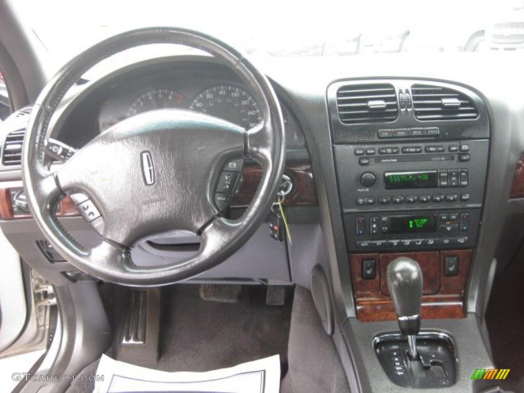 2002 Lincoln LS V8 Deep Charcoal Steering Wheel Photo #47376059