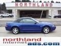 2004 Sonic Blue Metallic Ford Mustang V6 Convertible  photo #1