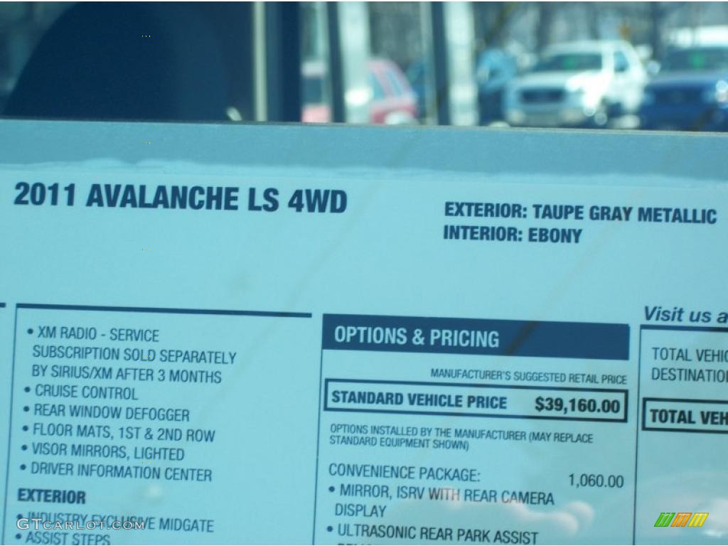 2011 Chevrolet Avalanche LS 4x4 Window Sticker Photo #47378609