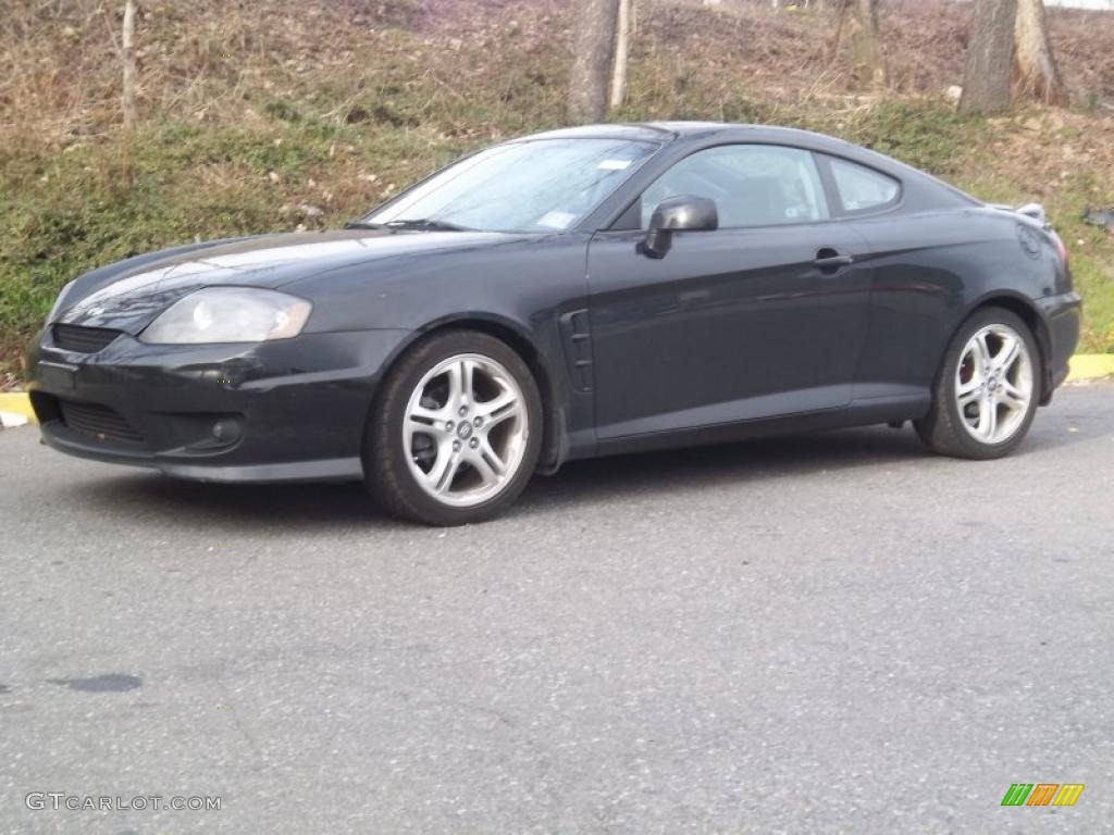 2005 Tiburon GT - Obsidian Black / Black photo #1