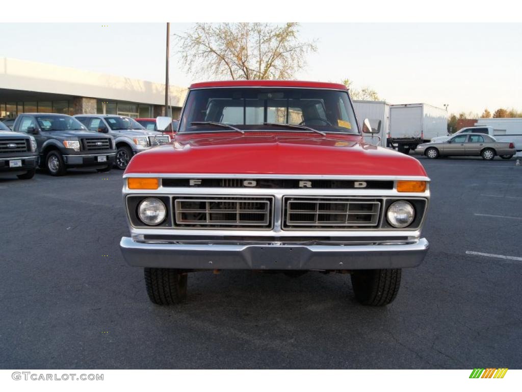 1977 F150 Custom Regular Cab 4x4 - Bright Red / Red photo #7