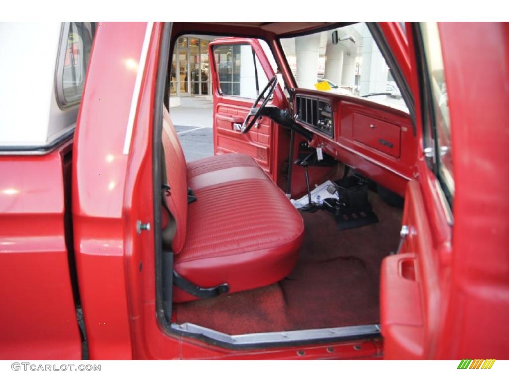 1977 F150 Custom Regular Cab 4x4 - Bright Red / Red photo #10