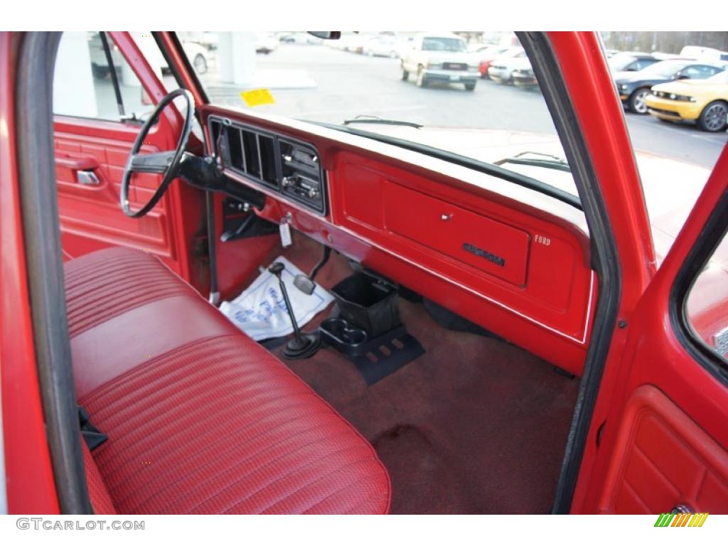 1977 F150 Custom Regular Cab 4x4 - Bright Red / Red photo #11