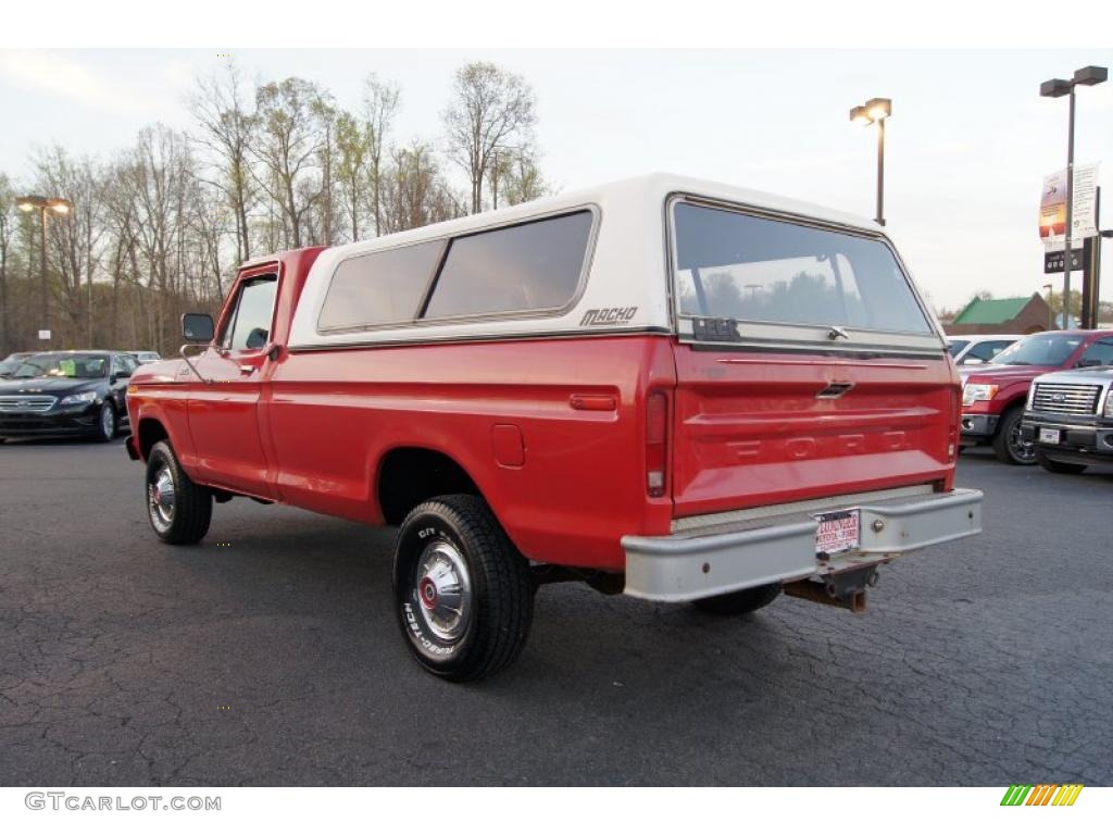 Bright Red 1977 Ford F150 Custom Regular Cab 4x4 Exterior Photo #47380166