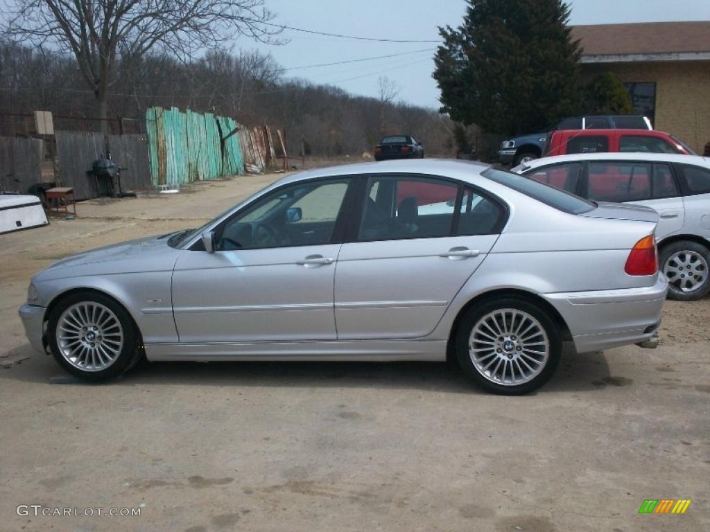 2001 3 Series 330i Sedan - Titanium Silver Metallic / Black photo #2