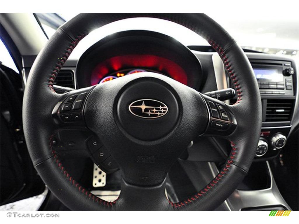 2011 Subaru Impreza WRX Wagon Carbon Black Steering Wheel Photo #47385020