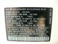 2011 Volkswagen Touareg V6 TSI 4XMotion Hybrid Info Tag