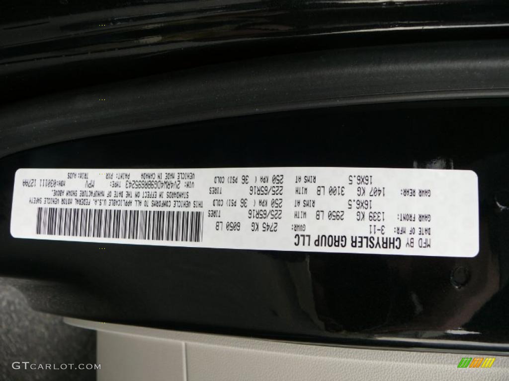 2011 Volkswagen Routan S Info Tag Photo #47390258