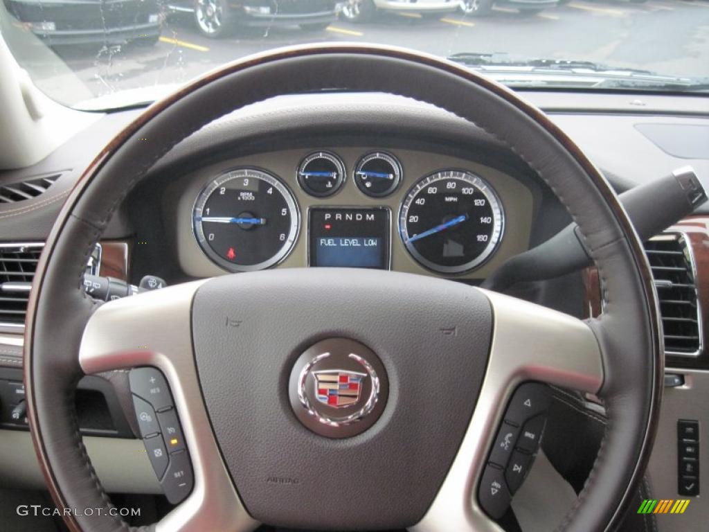 2011 Cadillac Escalade Platinum AWD Cocoa/Light Linen Tehama Leather Steering Wheel Photo #47392331