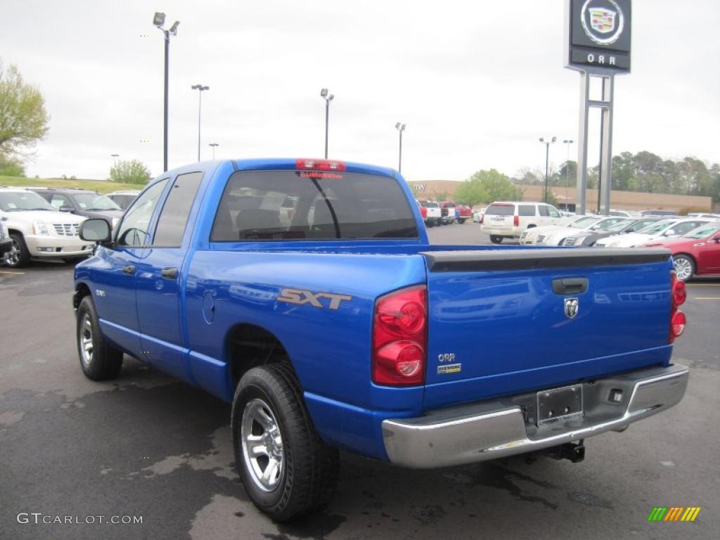 2008 Ram 1500 ST Quad Cab - Electric Blue Pearl / Medium Slate Gray photo #3