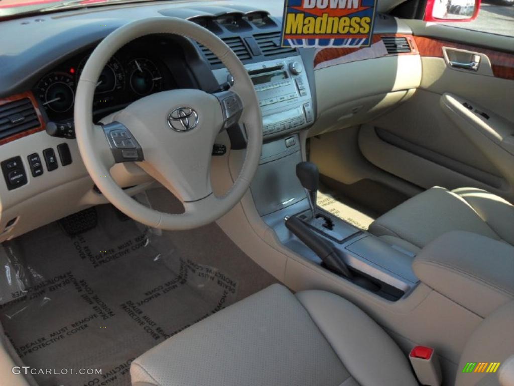 2007 Toyota Solara SLE V6 Convertible Ivory Steering Wheel Photo #47393384