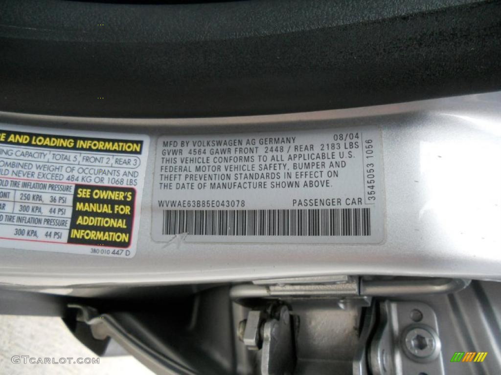 2005 Volkswagen Passat GLS TDI Sedan Info Tag Photos