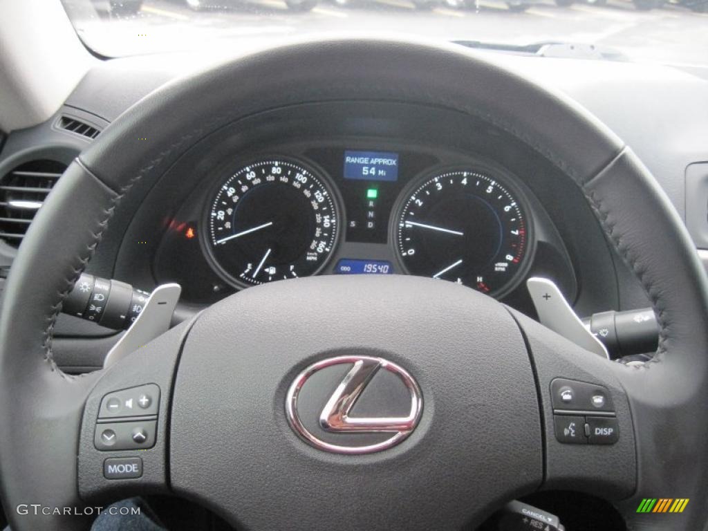2010 Lexus IS 250 Black Steering Wheel Photo #47394440