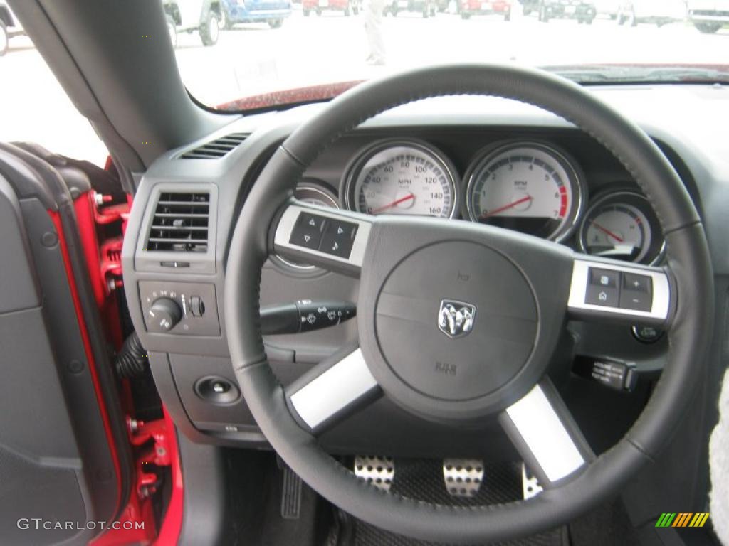 2010 Dodge Challenger R/T Classic Dark Slate Gray Steering Wheel Photo #47397473