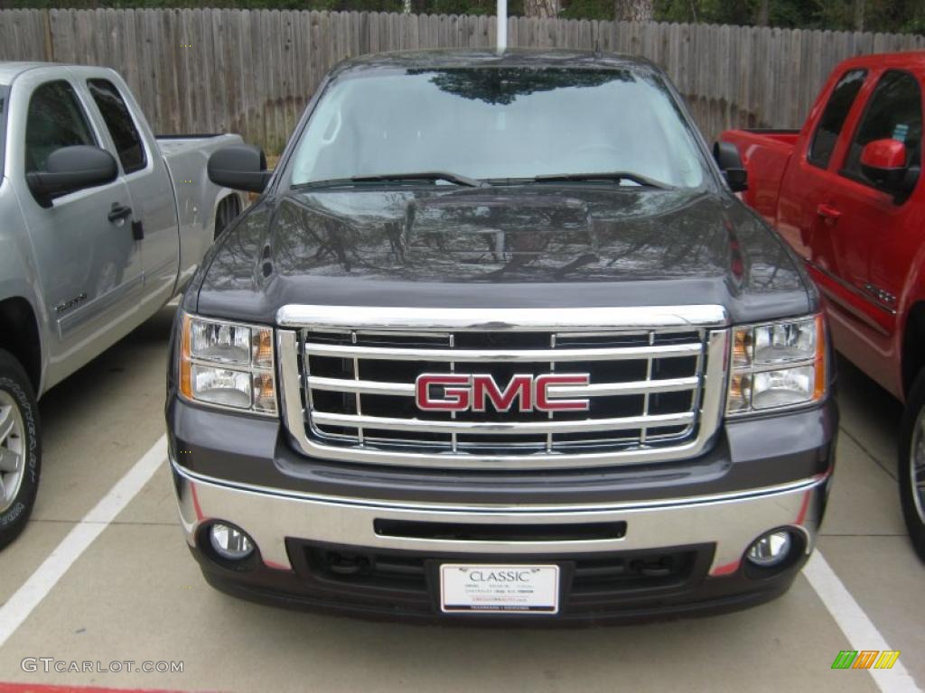 2011 Sierra 1500 SLE Extended Cab 4x4 - Storm Gray Metallic / Ebony photo #1