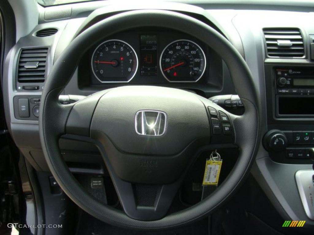 2009 Honda CR-V LX 4WD Black Steering Wheel Photo #47398349