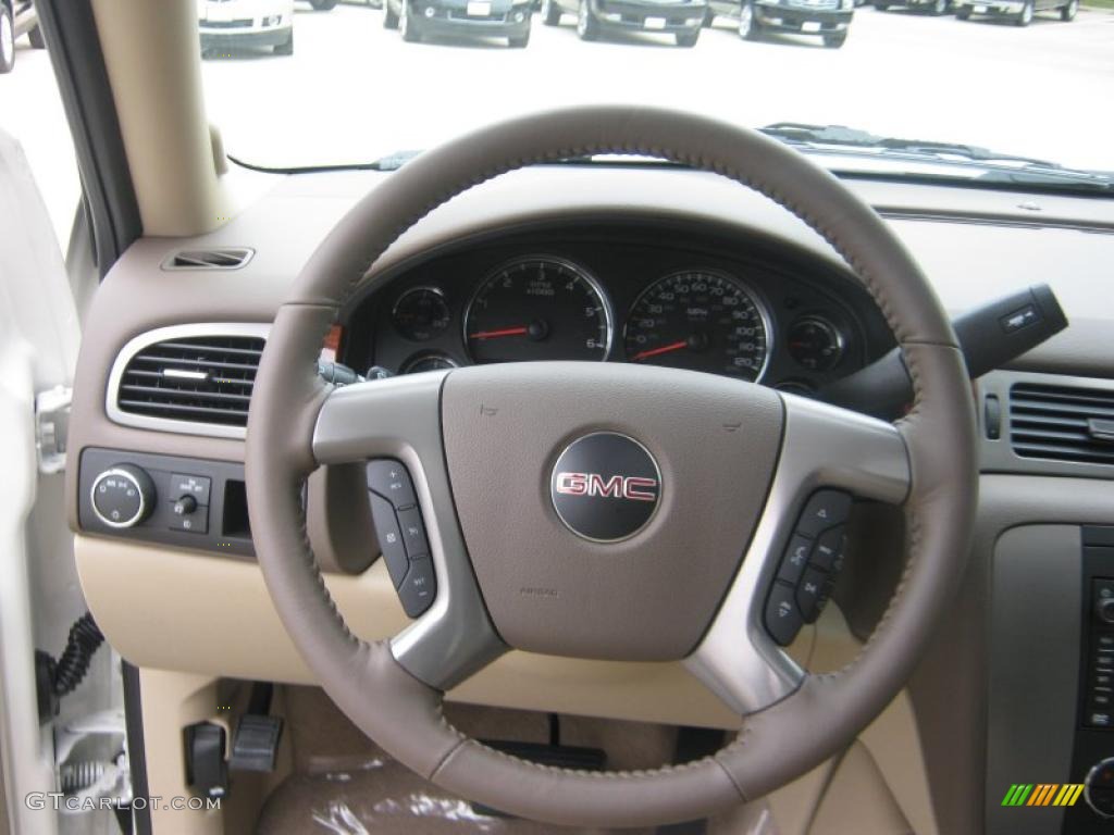 2011 GMC Yukon XL SLT Light Tan Steering Wheel Photo #47398472