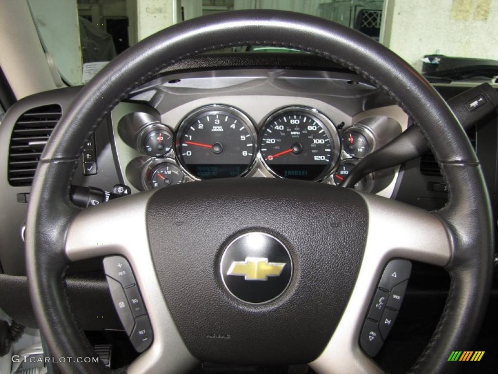 2009 Chevrolet Silverado 1500 LT Extended Cab 4x4 Ebony Steering Wheel Photo #47403143