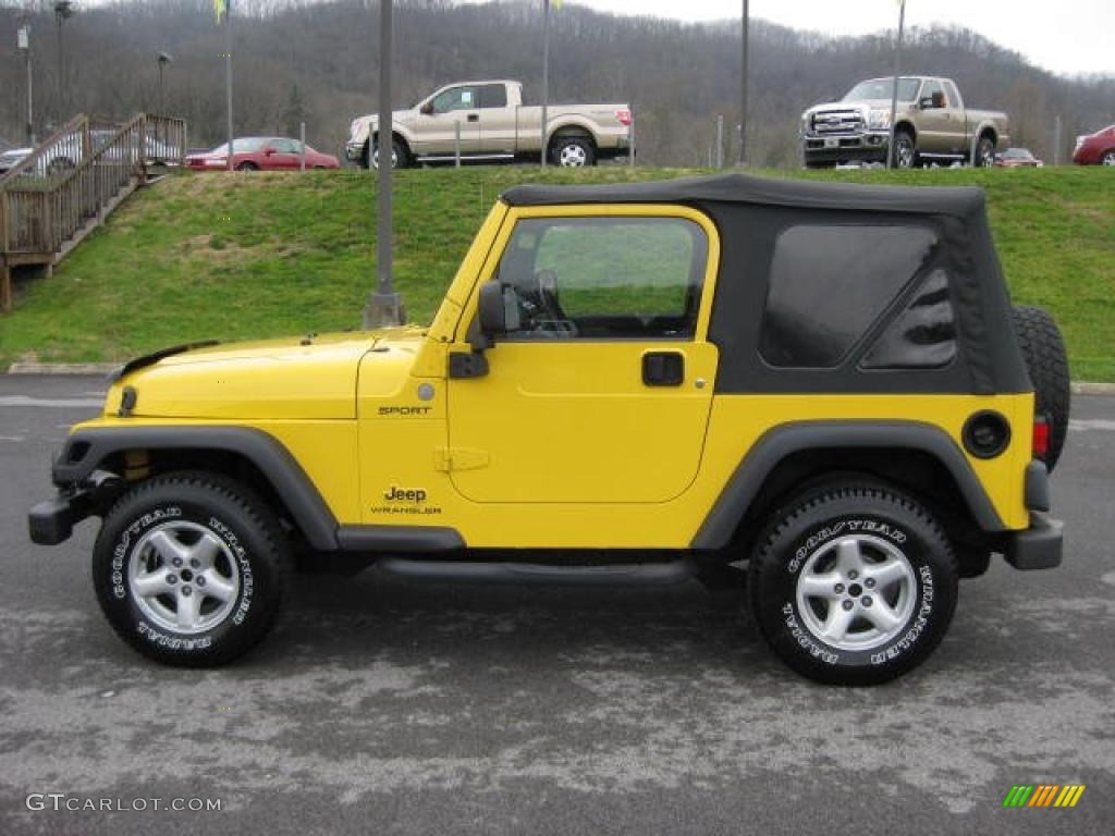 2004 Wrangler Sport 4x4 - Solar Yellow / Dark Slate Gray photo #1