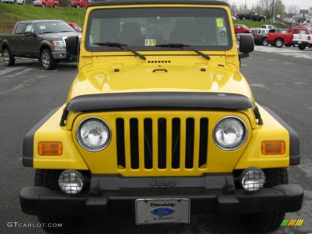 2004 Wrangler Sport 4x4 - Solar Yellow / Dark Slate Gray photo #3