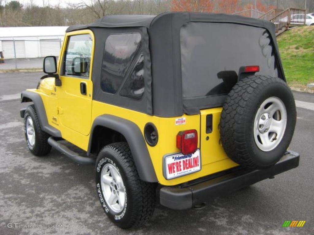 2004 Wrangler Sport 4x4 - Solar Yellow / Dark Slate Gray photo #8